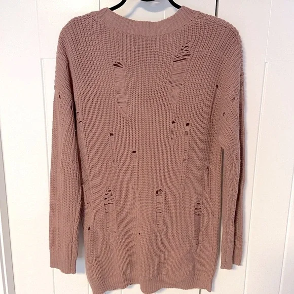 Distressed Long Knit Sweater - Picture 5 of 7